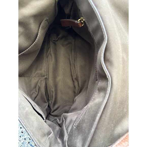 Fossil Brown Leather Crossbody Purse with Button Closure Gold Hardware - Picture 11 of 11